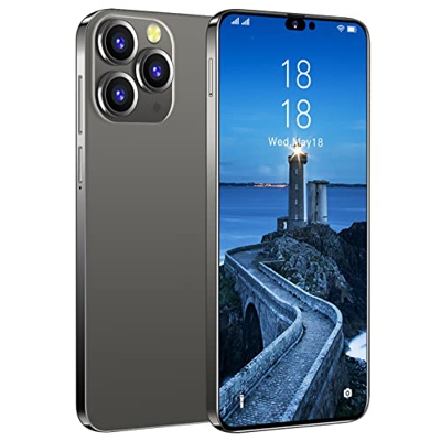 OLIPPO i14proMax 5G Teléfono Inteligente Barato Teléfonos celulares Baratos y Buenos Pantalla de 6.8 Pulgadas Face ID Dual SIM,Black,L