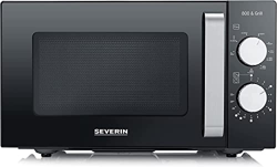 Severin MW 7762 - Microondas 2 en 1 con placa cerámica y grill, Acero inoxidable, Negro en oferta