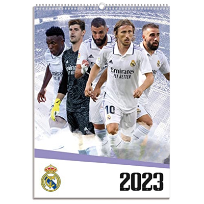 Calendario pared A3 Real Madrid 2023 - Calendario 2023 Real Madrid - Calendario 2023 pared A3│ Calendario Real Madrid - Calendario A3 - Producto con l