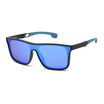 GLINDAR Gafas de Sol Polarizadas para Hombre y Mujer, Gafas Deportivas Cuadradas con Espejo Azul
