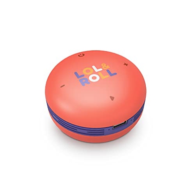 LOL&Roll Pop Kids Speaker (Tecnología inalámbrica Bluetooth® 5.0, Music Share, Control de Volumen, 5 W) - Naranja