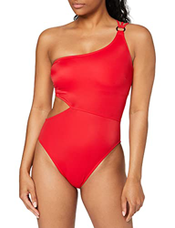 Marca Amazon - IRIS & LILLY Bañador con Aberturas Mujer, Multicolor (rojo)., XL, Label: XL características