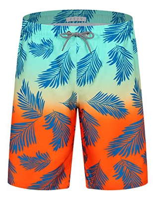 APTRO Bañadores de natación, Pantalones Cortos de los Hombres de Secado rápido Playa Surf Pantalones Cortos de natación Tallas Grandes Naranja MK184 5
