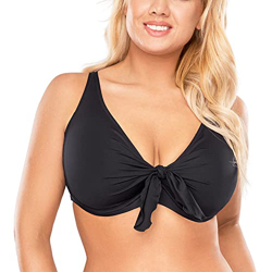 Vivisence 3202 Top De Bikini Sin Relleno Liso para Mujeres Tirantes Ajustables con Aros - Hecho En La UE, Negro,100D en oferta
