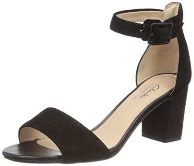 Clarks Deva Mae, Tira de Tobillo Mujer, Negro (Black 684), 35.5 EU