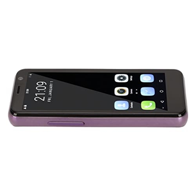 Shanrya Mini Teléfono, Mini Teléfono Inteligente de Doble Modo de Espera 3GB y 32GB 4G 8MP y 13MP (Púrpura)