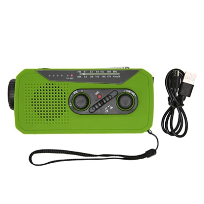 SOONHUA Manivela AM/FM/SOS Full USB geable al aire libre Solar ed Emergencia Flas2 Manivela Solar ed Clima Emergencia Tiempo de Emergencia Carga Usb M