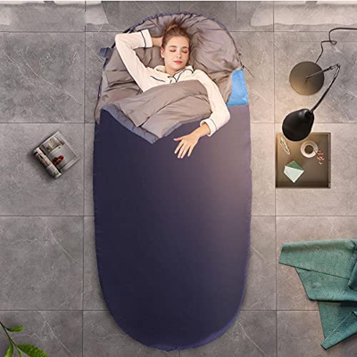 YXGLL Saco de Dormir en Forma de Huevo Ultraligero Ampliar y alargar Saco de Dormir para Acampar Saco de Dormir Impermeable cálido (Blue)