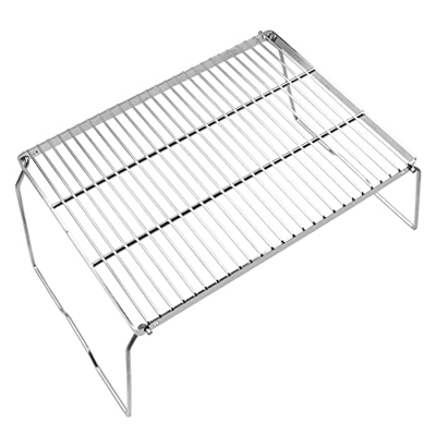 KELING Parrilla PortáTil para Acampar 304 Acero Inoxidable Resistente la OxidacióN Parrilla Plegable para Acampar Mochilero Senderismo Parrilla para B