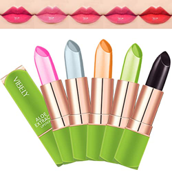 Lápiz Labial Aloe Vera 5 Piezas Impermeable Hidratante Pintalabios Cambia Color Bálsamo Labial Lápiz Labial Barras de Labios Hidratante Duradero Hidra en oferta