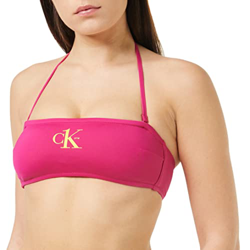 Calvin Klein Bandeau-rp Parte Superior de Bikini, Royal Pink, S para Mujer en oferta