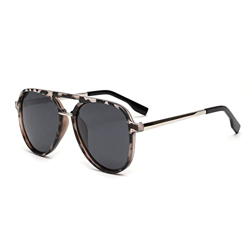 GLINDAR Gafas de Sol Polarizadas Redondas Grandes para Mujer, Gafas de Conducción de Gran Tamaño, Doble Puente Tortuga Gris / Lente Gris características