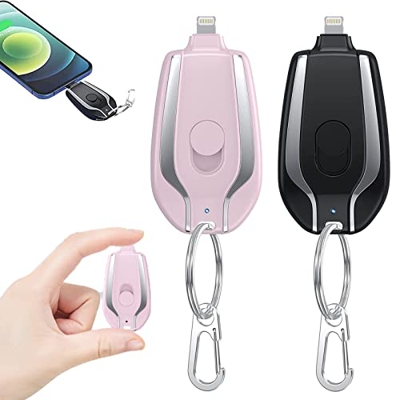 1500mAh Mini Power Emergency Pod, Upgraded Version Portable Mini Power Bank, Keychain Portable Charger for iPhone or Type-c, Power Pod Phone Charger P