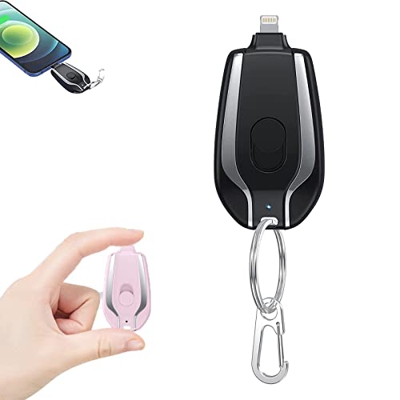 1500mAh Mini Power Emergency Pod, Upgraded Version Portable Mini Power Bank, Keychain Portable Charger for iPhone or Type-c, Power Pod Phone Charger P