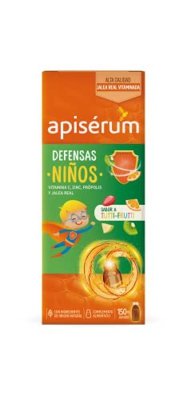 Apisérum Defensas Niños – Jalea Real con Vitamina C, Própolis, Zinc, ayuda al sistema inmune y mantiene las defensas de los pequeños de la casa, de 4 
