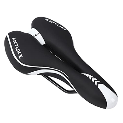 AMEPRO Sillín De Bicicleta MTB, Asiento De Bicicleta De Carretera De Montaña, Cojín De Ciclismo Relleno De Gel De Cuero PU, Cómodo Sillín De Bicicleta