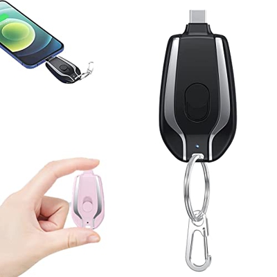 1500mAh Mini Power Emergency Pod, Upgraded Version Portable Mini Power Bank, Keychain Portable Charger for iPhone or Type-c, Power Pod Phone Charger P