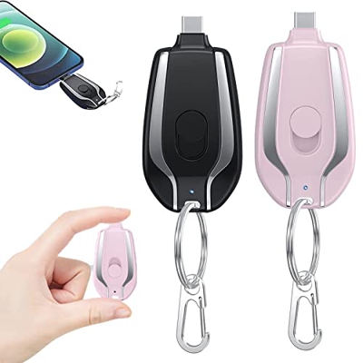 1500mAh Mini Power Emergency Pod, Upgraded Version Portable Mini Power Bank, Keychain Portable Charger for iPhone or Type-c, Power Pod Phone Charger P