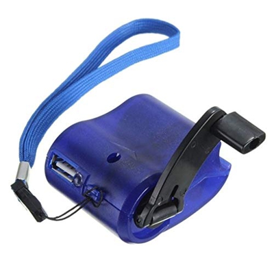 Leeadwaey Cargador de teléfono móvil USB Linterna Fuente de alimentación manual Accesorios para equipos de emergencia para el hogar Suministros para c