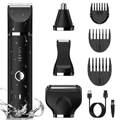 Depiladora Corporal Hombre, Afeitadora Corporal Masculina, 7 en 1 Multifuncional Recortadora para Cara, Cuerpo, Orejas y Nariz, Cuchillas de Cerámica,