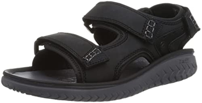 Clarks Wesley Bay, Sandalia, para Hombre, Negro (Black), 47 EU