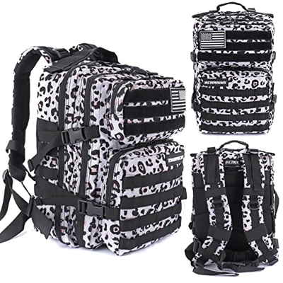 Elitex Mochila 25L Tactica Militar Bandera USA Impermeable para Deporte, Gimnasio, Aire Libre Oxford 900D (Leopardo)