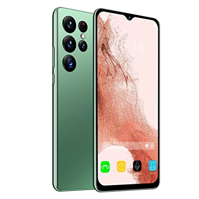 Teléfono Inteligente Desbloqueado Teléfono Inteligente Verde Tipo C Carga Dual Sim 7.3 Pulgadas Pantalla HD Foto Reconocimiento Facial (Verde)