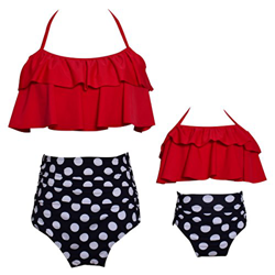 Bonfor Bikini Niña 2-12 años & Bikinis Mujer 2021 Brasileños Braga Alta Marca Volantes - Ropa de Baño Madre e Hija, Tajes de Baño de Dos Piezas TMOYJP en oferta