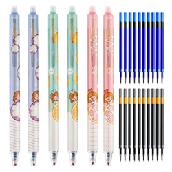ZHIQIN 6 Piezas Bolígrafos de Gel Borrables con 20 Recambios 0.5mm Bolígrafo de Secado Rápido con Borrador para chica niños, estudiantes y adultos (Az en oferta