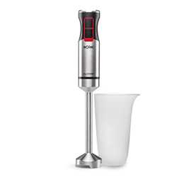 Solac - Batidora de mano PRO 1000W | Picadora eléctrica en INOX | 4 Velocidades + Turbo | Incluye Vaso medidor de 700mL | Pica hielo, alimentos congel en oferta