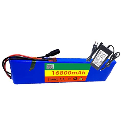 Paquete De Batería De Litio para Bicicleta Eléctrica De 24 V, 16800 Mah, 7S2P, Batería De Bicicleta Eléctrica con Cargador De 29,4 V, 2 A Y Placa De P