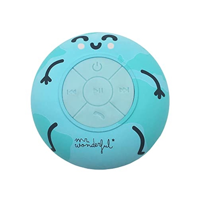 Mr Wonderful Altavoz Ducha Bluetooth Ventosa con IPX4 Impermeable, Altavoz para Ducha Sonido Estéreo 360° y 4 Horas de Reproducción con Bluetooth 5.0 