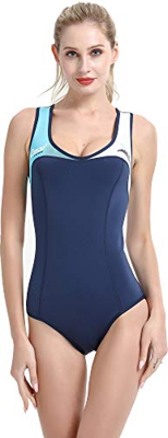 Cressi DEA Swimming Neoprene Wetsuit 1mm - Premium Neopreno Bañador MujerBlanco/Azul Claro, L/4