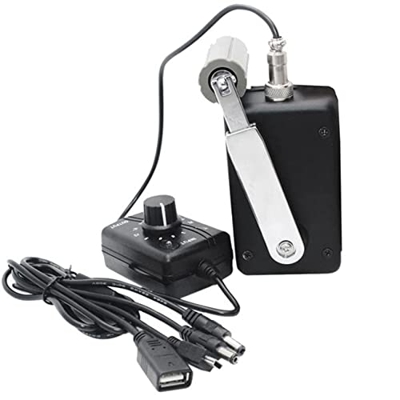 Generador de manivela portátil, dínamo pequeño de 30 W, Cargador de teléfono de Emergencia para Exteriores, con convertidor de Voltaje de CC-CC de 0-2