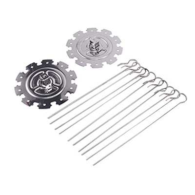 MAKIVI Accesorios para freidora de barbacoa de cocina 304 Kebab Cage Horno eléctrico Brochetas de acero inoxidable Jaula Asado Tenedor Cepillo para pa