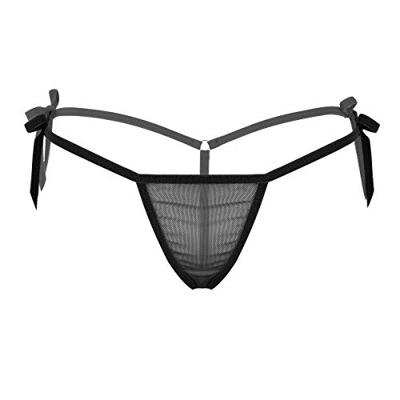 YiZYiF Tanga de Hilo Sexy Mujer Micro Bikini Tanga Lencería Erótica Braguitas de Malla Tranparente G-String Ropa Interior Lingerie Atractiva Negro Tal