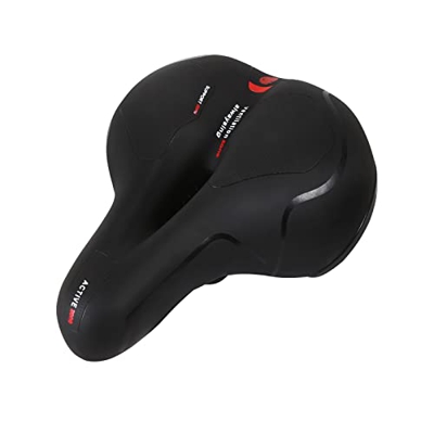 AMEPRO Sillín De Bicicleta Transpirable, Cojín De Trasero Grande, Asiento De Superficie De Cuero, Cojín Hueco Absorbente De Golpes For Bicicleta De Mo