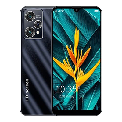 Rosvola Teléfono Inteligente de 6.1 Pulgadas, ROM 32GB Ligero Reconocimiento Facial 720x1560 Desbloqueado (Negro)