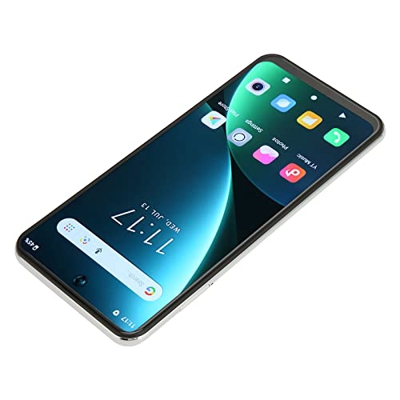 Qinlorgo Teléfono Celular, Smartphone Desbloqueado Frontal 5MP Posterior 16MP 128GB ROM 110‑240V 7300mAh Batería Blanca para Enviar Mensajes de Texto 