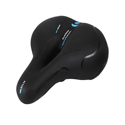 AMEPRO Sillín De Bicicleta Transpirable, Cojín De Trasero Grande, Asiento De Superficie De Cuero, Cojín Hueco Absorbente De Golpes For Bicicleta De Mo en oferta