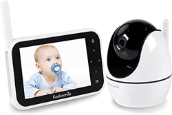 kookoomia Monitor de bebé con cámara de 1280P, pantalla LCD grande de 4.5 pulgadas, canciones de cuna, cámara de seguridad para el hogar de 900 pies p en oferta