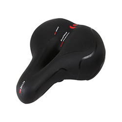 AMEPRO Sillín De Bicicleta Transpirable, Cojín De Trasero Grande, Asiento De Superficie De Cuero, Cojín Hueco Absorbente De Golpes For Bicicleta De Mo precio