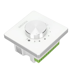 Jopwkuin Controlador de Volumen, Panel Transparente de Control de Volumen de Pared de Ajuste de 7 Velocidades Multipropósito Blanco para el Aula para  precio