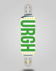 Urgh Skate Skateboard Longboard Deck 40x9 Drop OG White Green en oferta