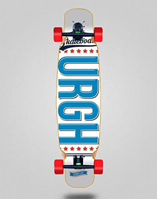 Urgh Skate Skateboard Longboard Complete Mix Bamboo 46 x 9 OG White Blue