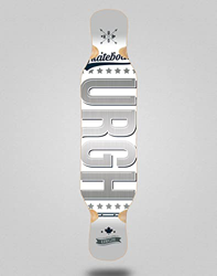 Urgh Skateboard Longboard Deck 46 x 10 OG White Grey características