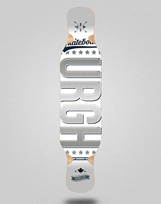 Urgh Skateboard Longboard Deck 46 x 10 OG White Grey
