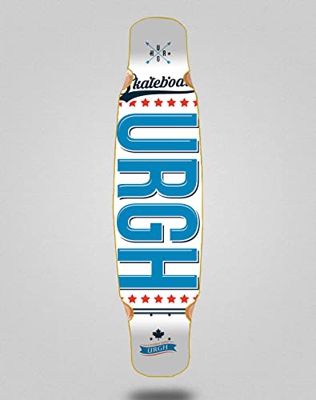 Urgh Skate Skateboard Longboard Deck Mix Bamboo 46x9 OG White Blue