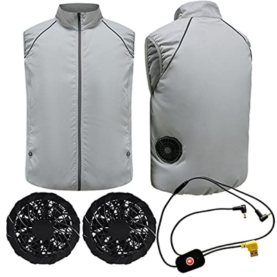 Bagalqio Chaleco de enfriamiento Chaleco de Aire Acondicionado con 2 Ventiladores - Camisa de enfriamiento portátil con Motor de circulación de Aire, 