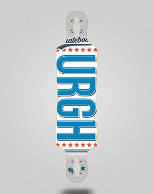 Urgh Skate Skateboard Longboard Deck 40x9 Drop OG White Blue